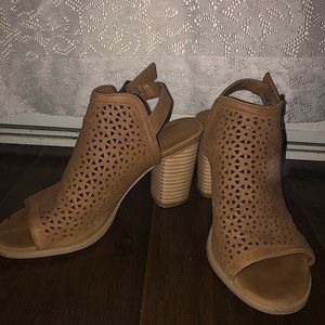 Brown chunky heel